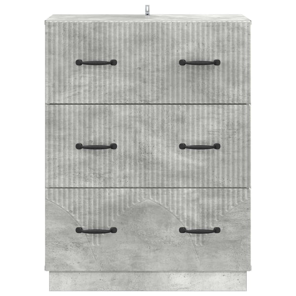 Betongrauer Schubladenschrank 66x34,5x87cm