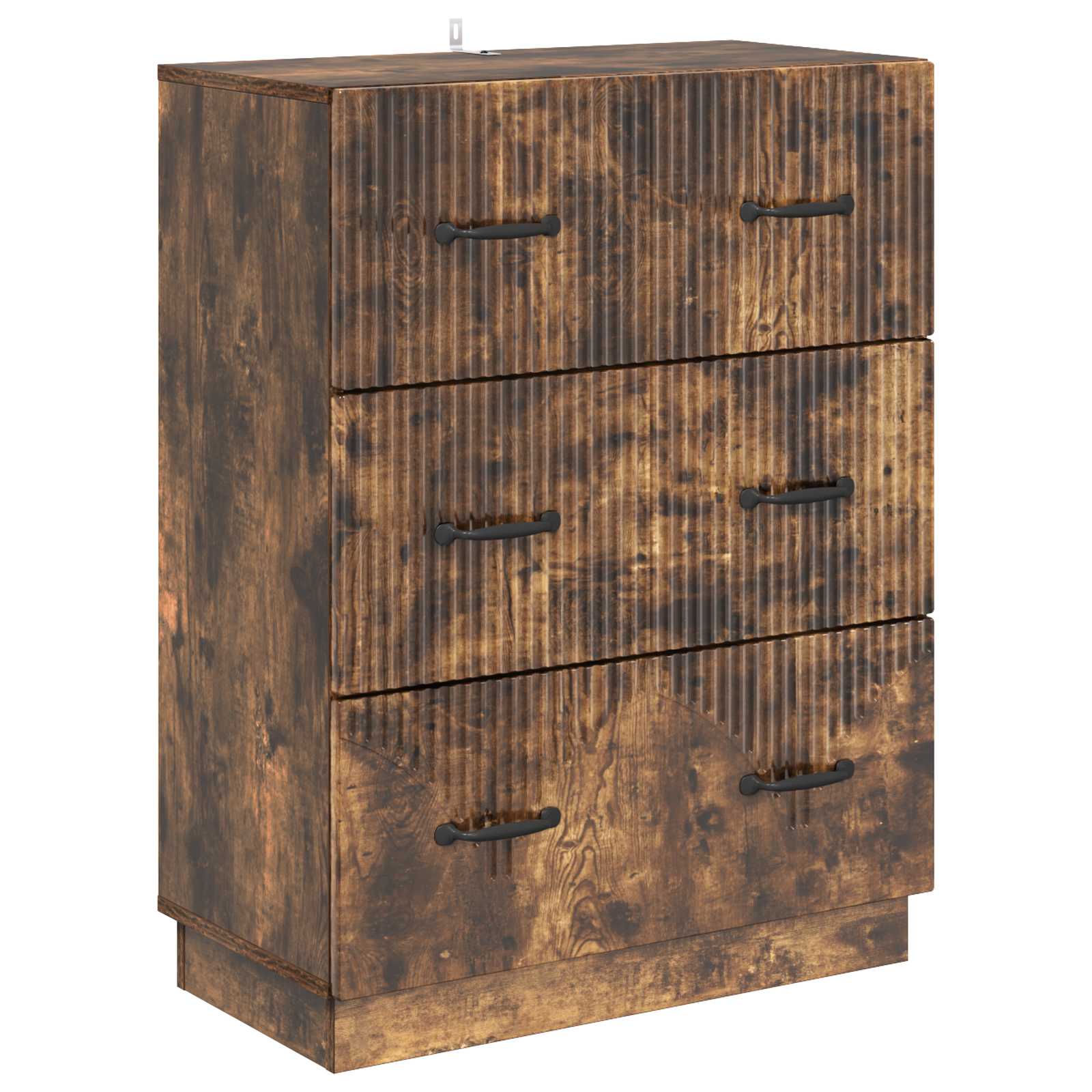 vidaXL Armoire à tiroirs Chêne fumé 66 x 34,5 x 87 cm