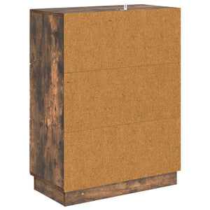 vidaXL Armoire à tiroirs Chêne fumé 66 x 34,5 x 87 cm