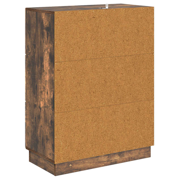 vidaXL Armoire à tiroirs Chêne fumé 66 x 34,5 x 87 cm