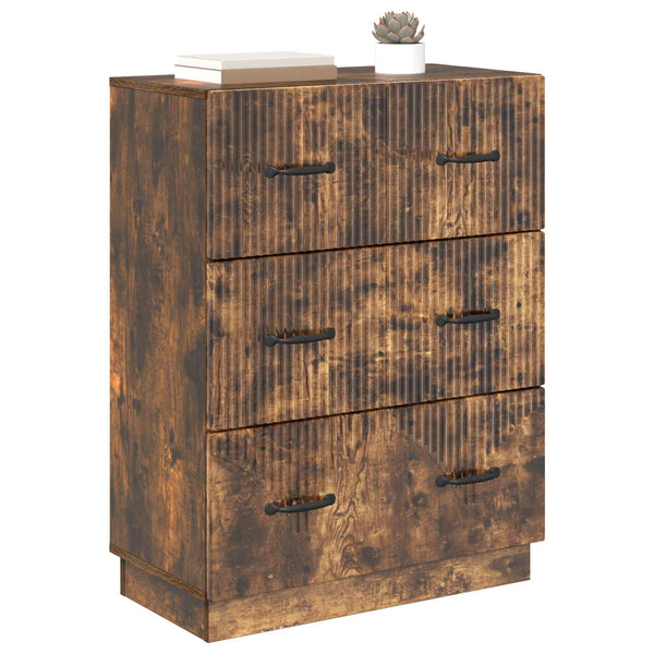 vidaXL Armoire à tiroirs Chêne fumé 66 x 34,5 x 87 cm