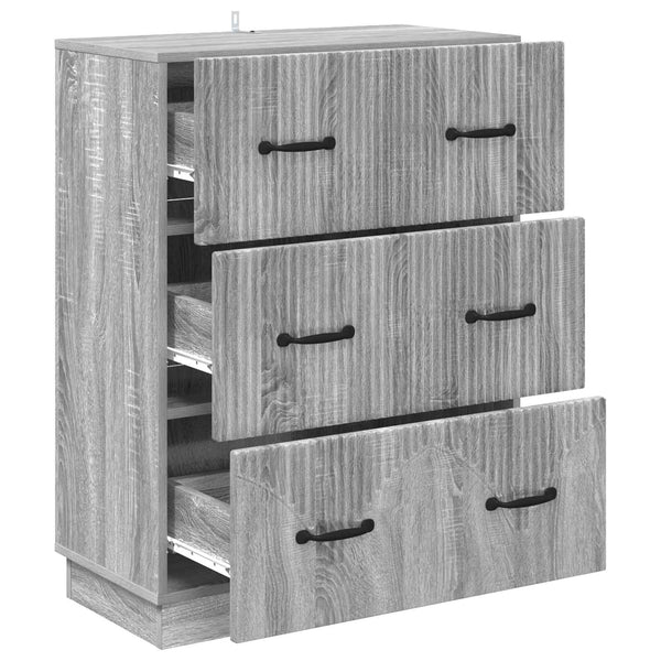 Grauer Schubladenschrank Sonoma, 66 cm
