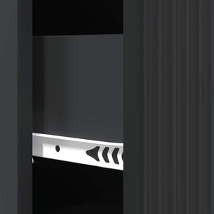 vidaXL Drawer Cabinet Black 33 x 34.5 x 87 cm Engineered Wood