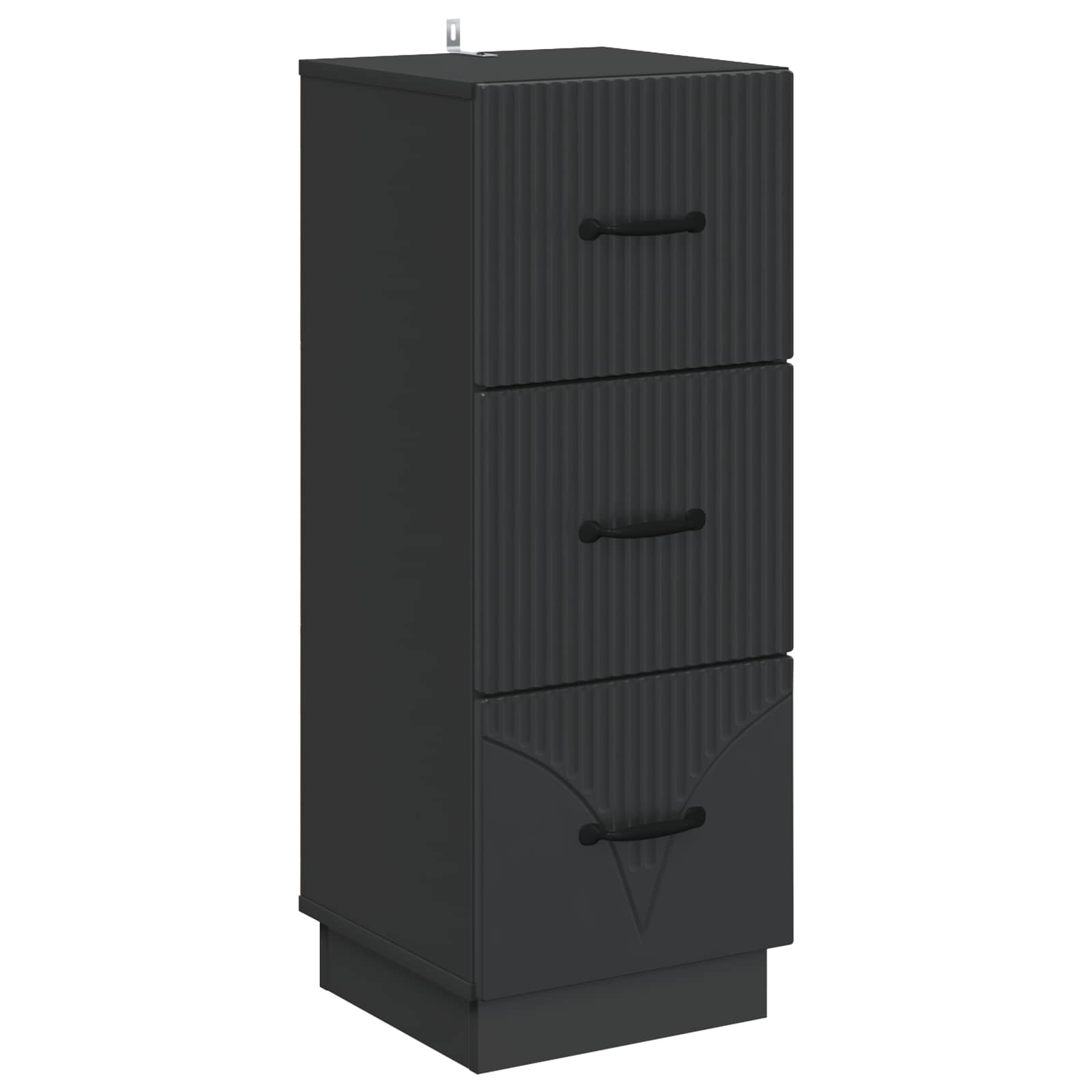 vidaXL Drawer Cabinet Black 33 x 34.5 x 87 cm Engineered Wood