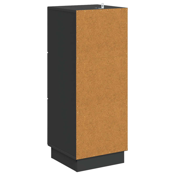 vidaXL Drawer Cabinet Black 33 x 34.5 x 87 cm Engineered Wood
