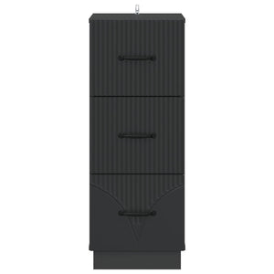 vidaXL Drawer Cabinet Black 33 x 34.5 x 87 cm Engineered Wood