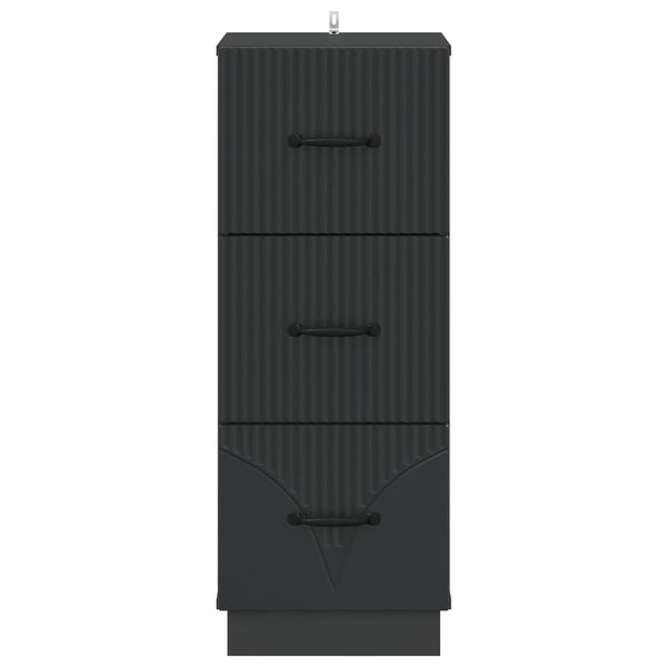 vidaXL Drawer Cabinet Black 33 x 34.5 x 87 cm Engineered Wood