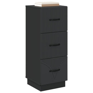 vidaXL Drawer Cabinet Black 33 x 34.5 x 87 cm Engineered Wood