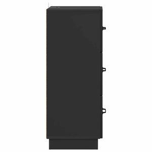 vidaXL Drawer Cabinet Black 33 x 34.5 x 87 cm Engineered Wood