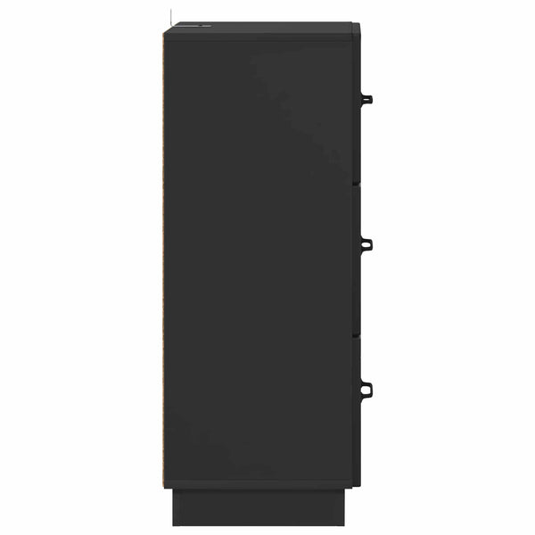 vidaXL Drawer Cabinet Black 33 x 34.5 x 87 cm Engineered Wood