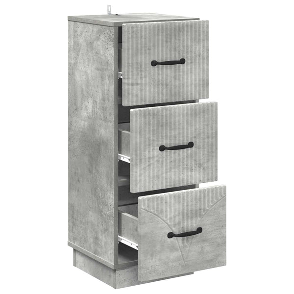 Betongrauer Schubladenschrank, 87 cm hoch