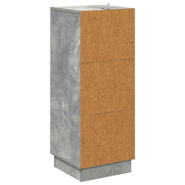 Betongrauer Schubladenschrank, 87 cm hoch