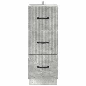Betongrauer Schubladenschrank, 87 cm hoch