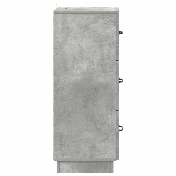 Betongrauer Schubladenschrank, 87 cm hoch