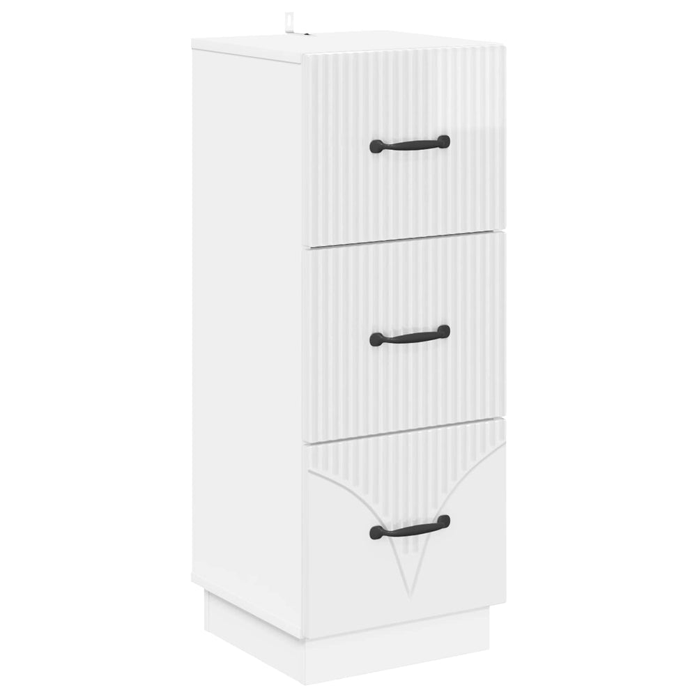 Hochglanz Schubladenschrank Weiß 87 cm