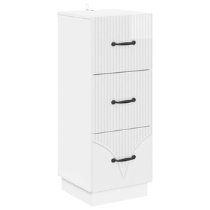 Hochglanz Schubladenschrank Weiß 87 cm
