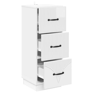 Hochglanz Schubladenschrank Weiß 87 cm