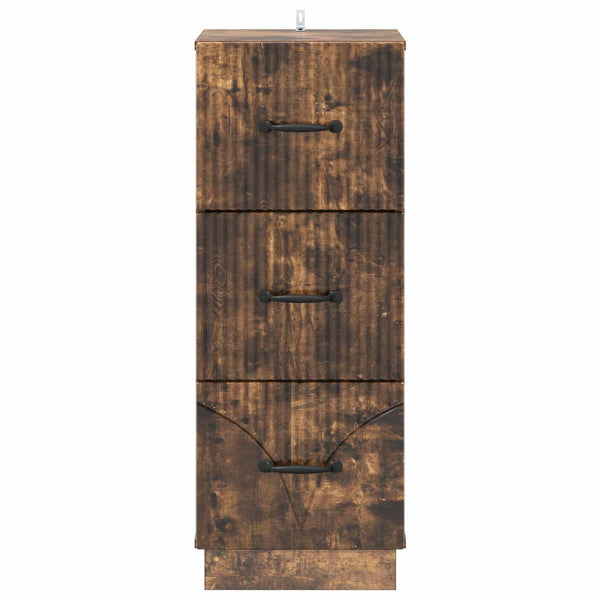 vidaXL Armoire à tiroirs Chêne fumé 33 x 34,5 x 87 cm