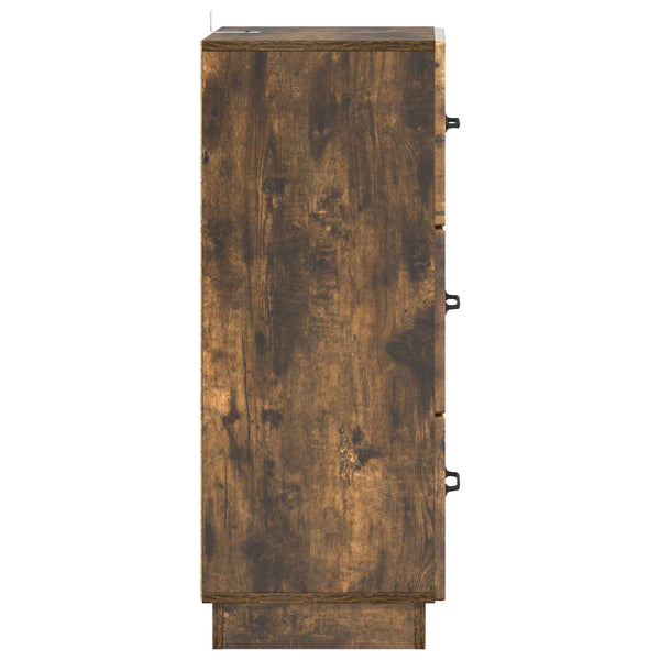 vidaXL Armoire à tiroirs Chêne fumé 33 x 34,5 x 87 cm