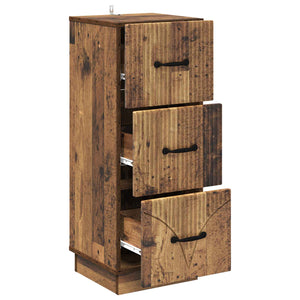 vidaXL Meuble de rangement à tiroirs en bois de récupération 33 x 34,5 x 87 cm en bois d'ingénierie