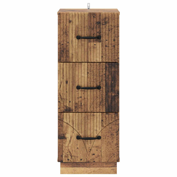 vidaXL Meuble de rangement à tiroirs en bois de récupération 33 x 34,5 x 87 cm en bois d'ingénierie