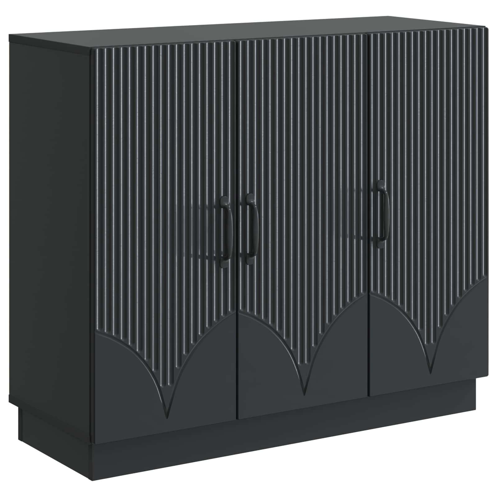 vidaXL Buffet Noir 89 x 34,5 x 77 cm Bois d'ingénierie