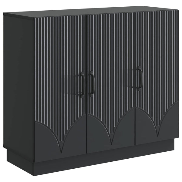 vidaXL Buffet Noir 89 x 34,5 x 77 cm Bois d'ingénierie