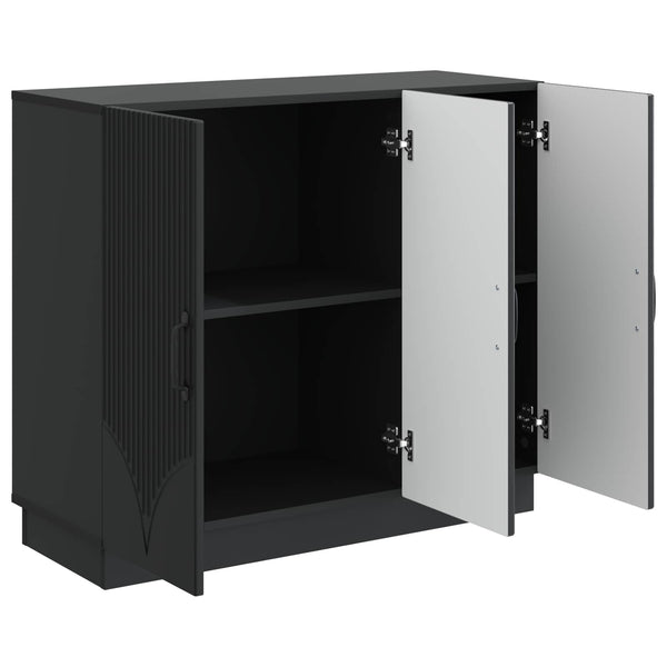 vidaXL Buffet Noir 89 x 34,5 x 77 cm Bois d'ingénierie