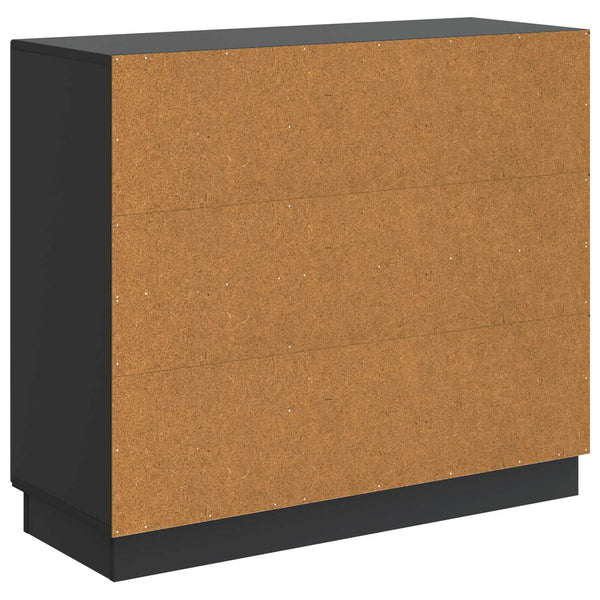 vidaXL Buffet Noir 89 x 34,5 x 77 cm Bois d'ingénierie