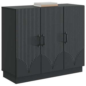 vidaXL Buffet Noir 89 x 34,5 x 77 cm Bois d'ingénierie