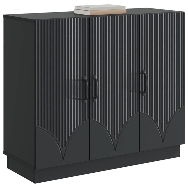 vidaXL Buffet Noir 89 x 34,5 x 77 cm Bois d'ingénierie