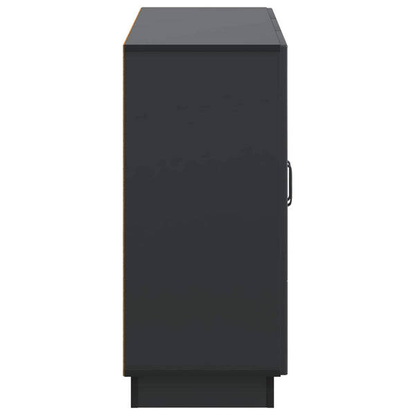 vidaXL Buffet Noir 89 x 34,5 x 77 cm Bois d'ingénierie