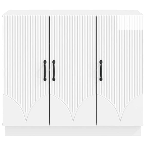 Hochglanz Sideboard Weiß 89x34,5x77cm