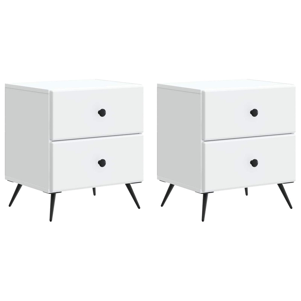 vidaXL Nightstand 2 pcs White 43 x 34.5 x 47.5 cm Engineered Wood