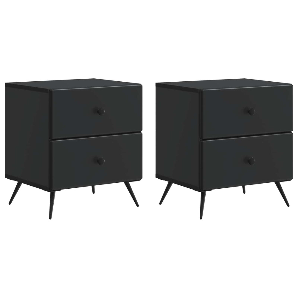 vidaXL Nightstands 2 pcs Black 43 x 34.5 x 47.5 cm Engineered Wood