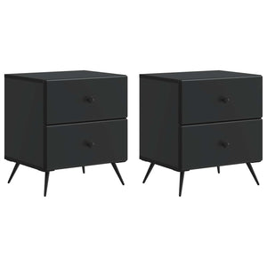 Nachttisch 2er Set Schwarz Holz
