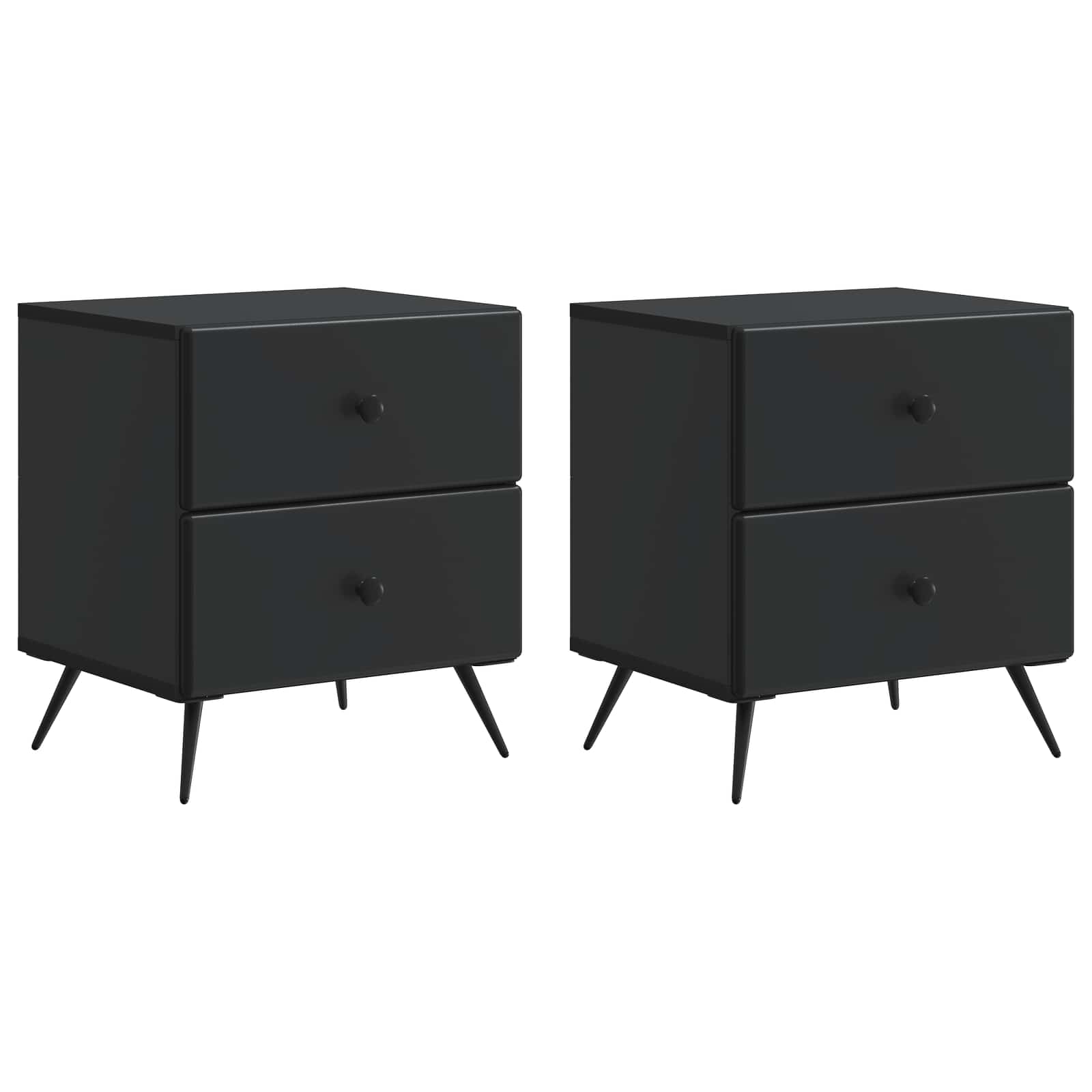 Nachttisch 2er Set Schwarz Holz