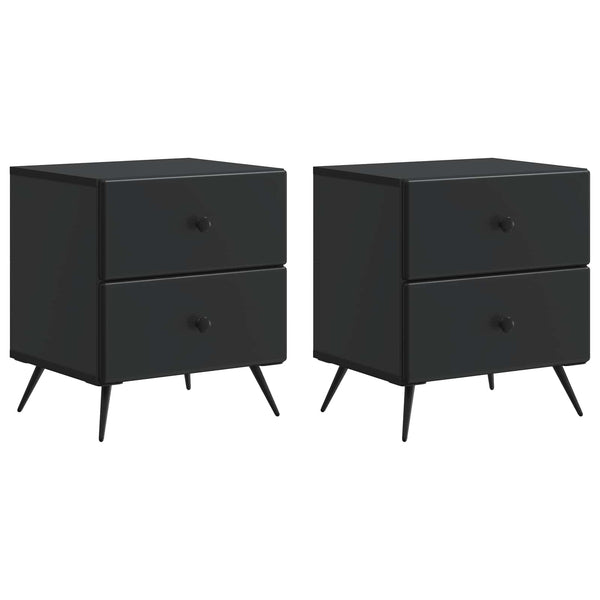 Nachttisch 2er Set Schwarz Holz