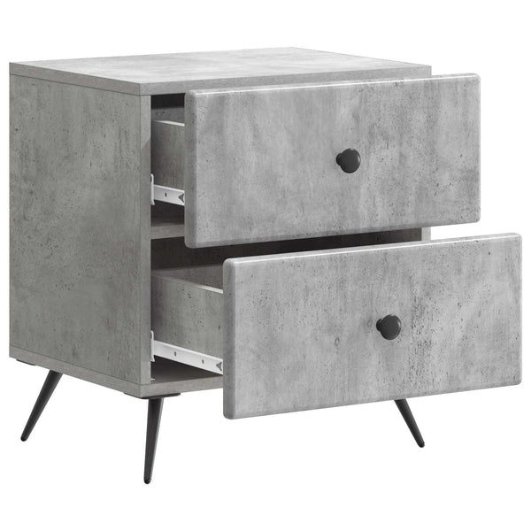 vidaXL Table de chevet gris béton 43 x 34,5 x 47,5 cm Bois d'ingénierie