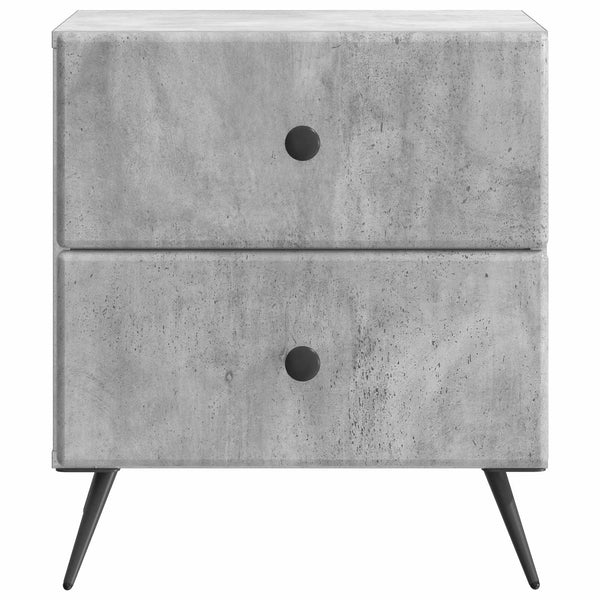 vidaXL Table de chevet gris béton 43 x 34,5 x 47,5 cm Bois d'ingénierie