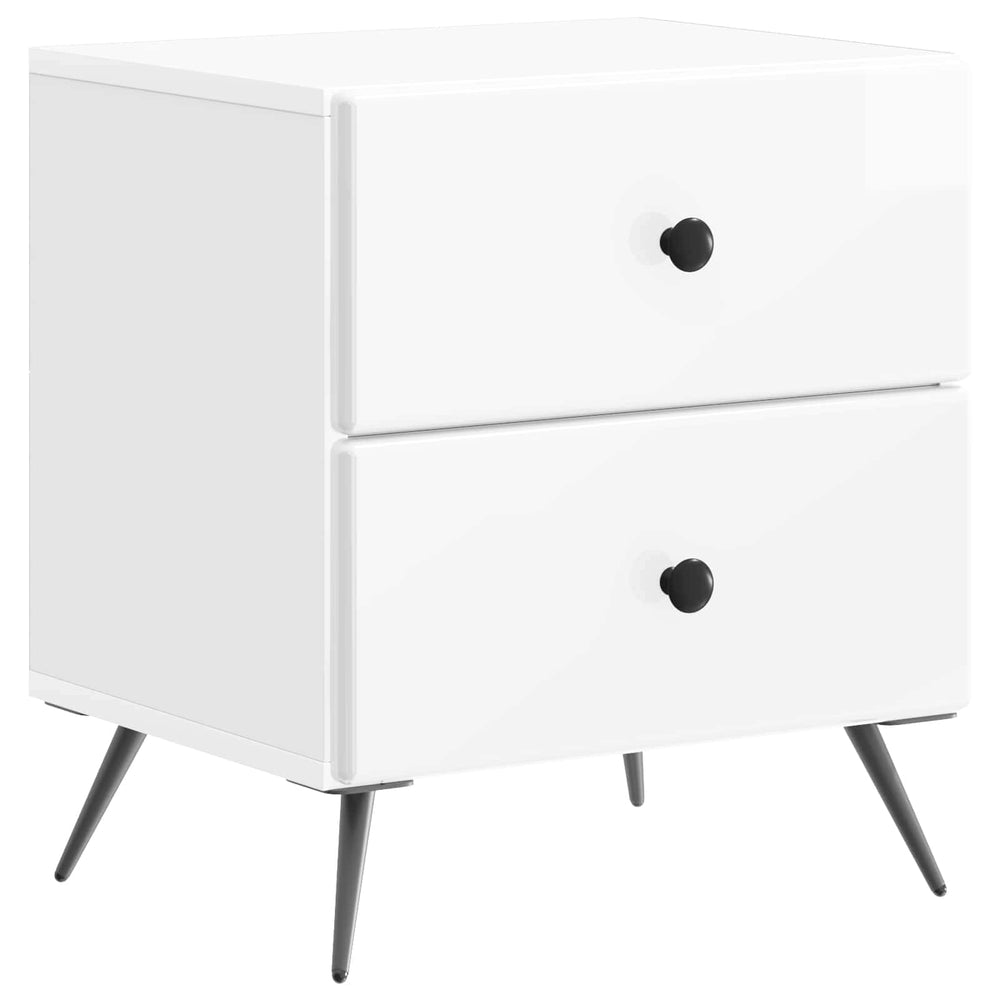 vidaXL Nightstand High Gloss White 43 x 34.5 x 47.5 cm Engineered Wood