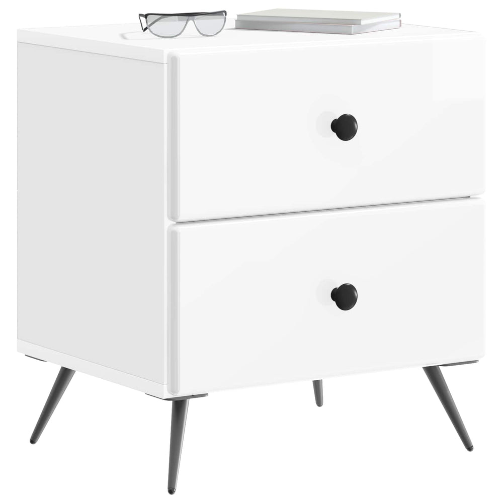 vidaXL Nightstand High Gloss White 43 x 34.5 x 47.5 cm Engineered Wood