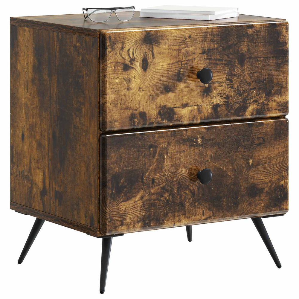 vidaXL Nightstand Smoked Oak 43 x 34.5 x 47.5 cm Engineered Wood