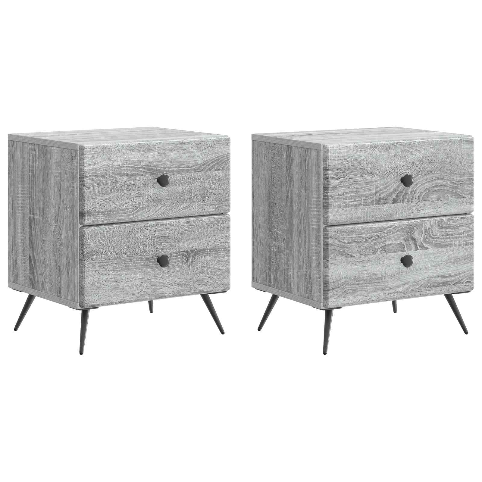 vidaXL Tables de chevet 2 pcs Chêne sonoma gris 43 x 34,5 x 47,5 cm