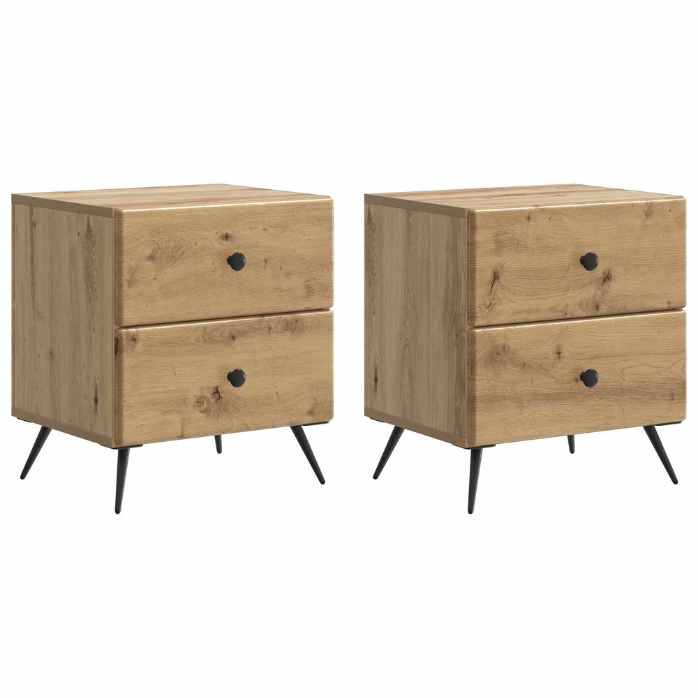 vidaXL Nightstand 2 pcs Artisan Oak 43 x 34.5 x 47.5 cm