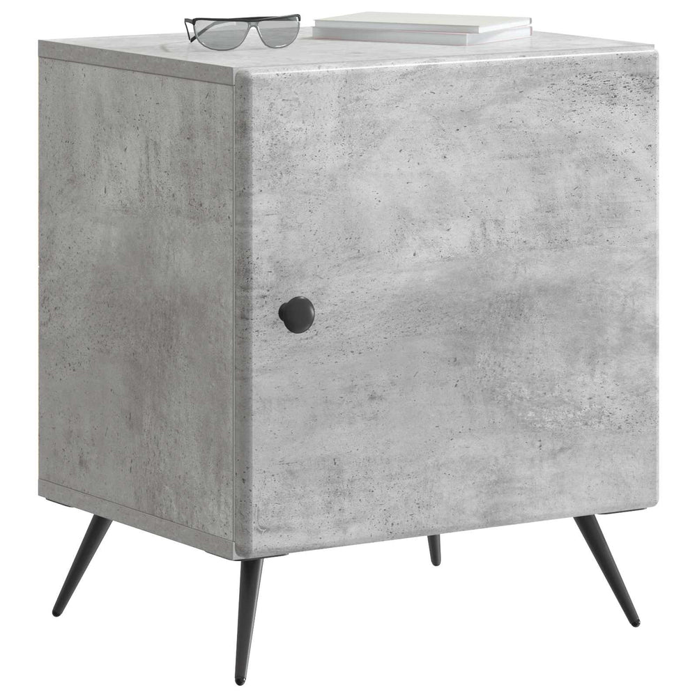 vidaXL Nightstand Concrete Gray 43 x 34.5 x 50 cm Engineered Wood