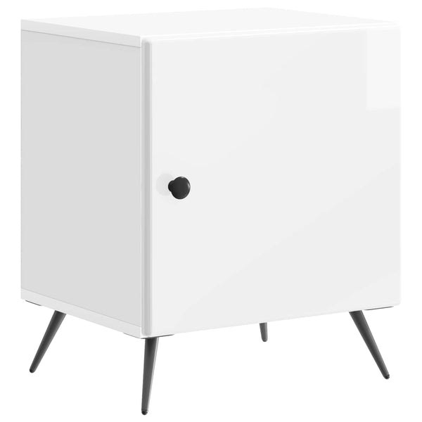 vidaXL Table de chevet blanc brillant 43 x 34,5 x 50 cm Bois d'ingénierie