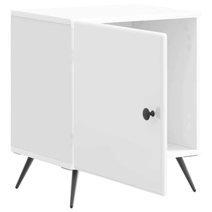 vidaXL Table de chevet blanc brillant 43 x 34,5 x 50 cm Bois d'ingénierie