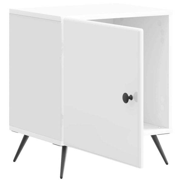 vidaXL Table de chevet blanc brillant 43 x 34,5 x 50 cm Bois d'ingénierie