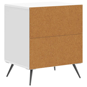 vidaXL Table de chevet blanc brillant 43 x 34,5 x 50 cm Bois d'ingénierie